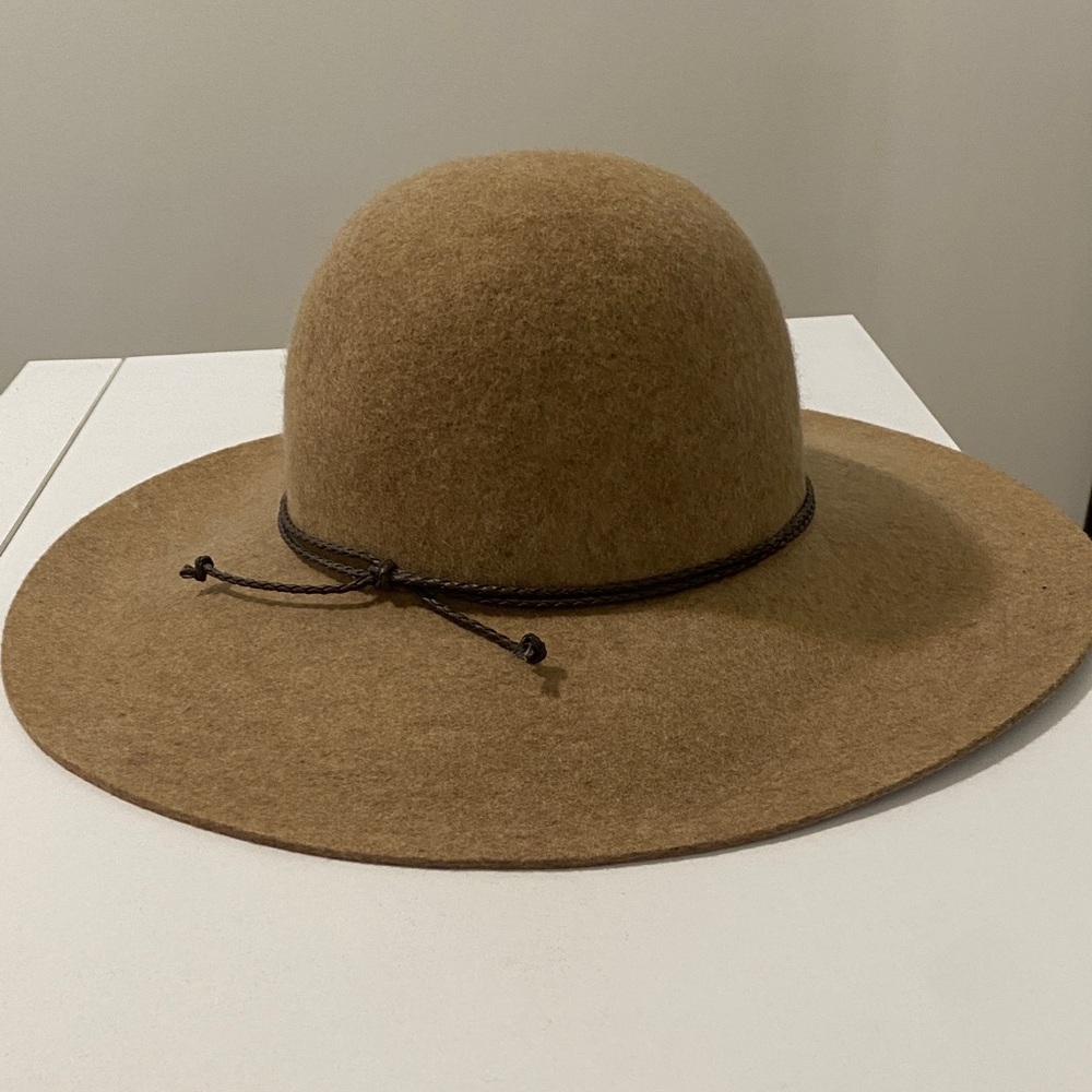 Halogen Tan Wide-Brim Hat